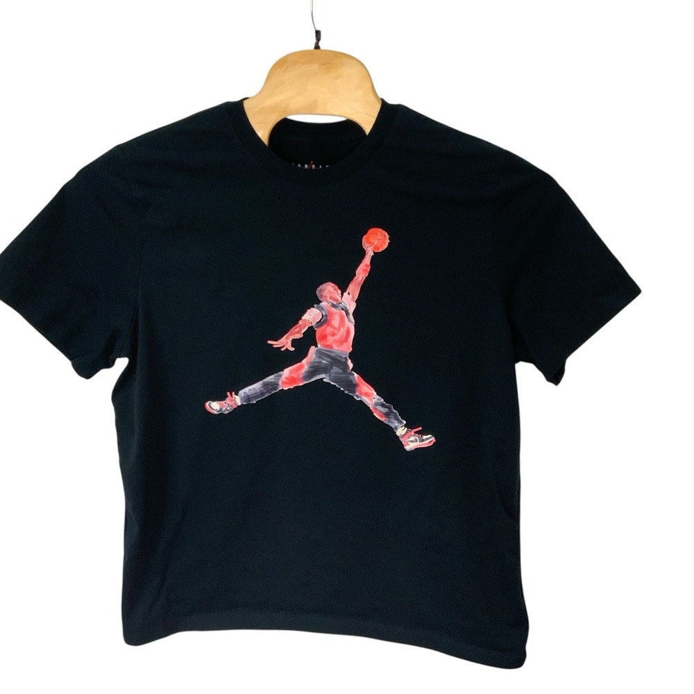 Air Jordan Jumpman Watercolor Print Mens XXL 2XL Black T-Shirt FN5980 010